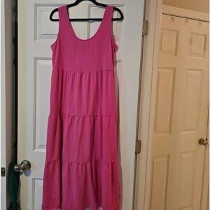 J. Crew Pink Sleeveless Scoop Neck Maxi Sundress